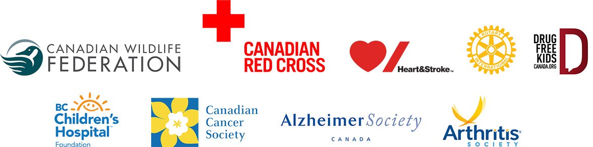 Logos of several Canadian charities