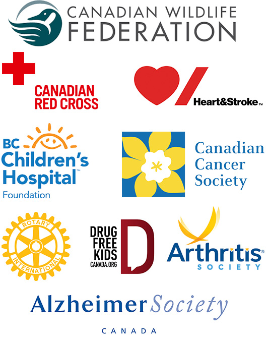 Logos of several Canadian charities