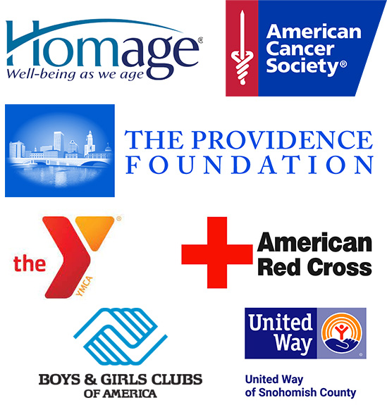 Logos of several American charities